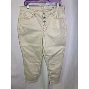NICOLE MILLER Jeans Womens 14 Off White Soho High Rise Skinny Ankle Stretch